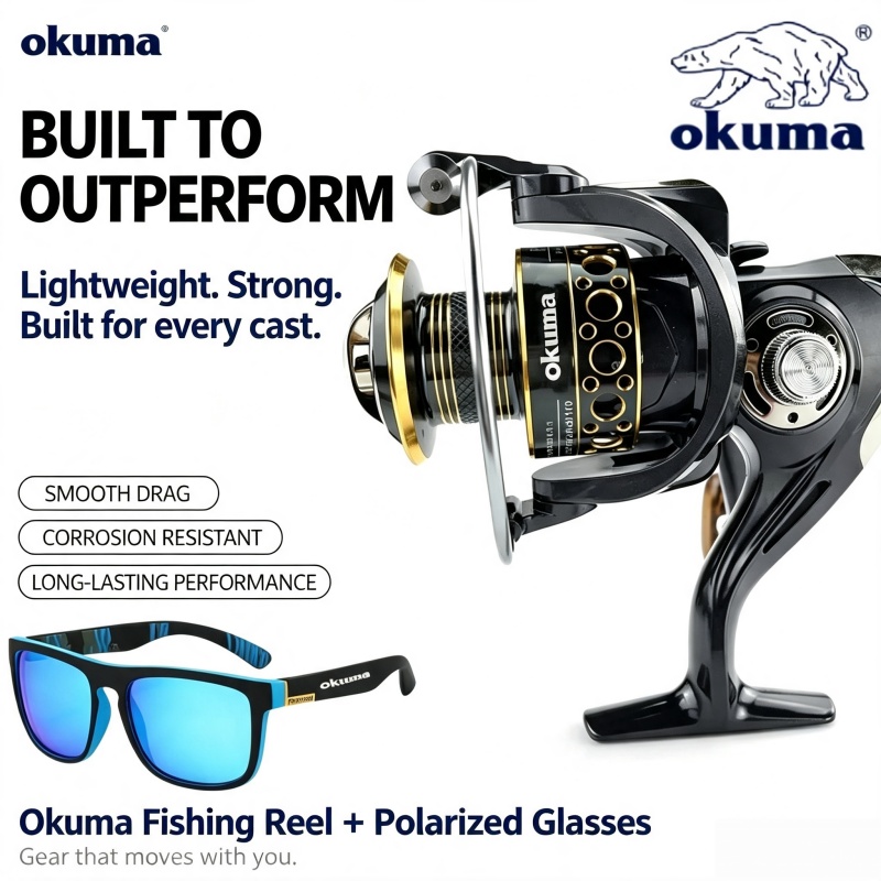Surf Reel - Спиннинговая катушка OKUMA, ультралегкая металлическая рыболовная